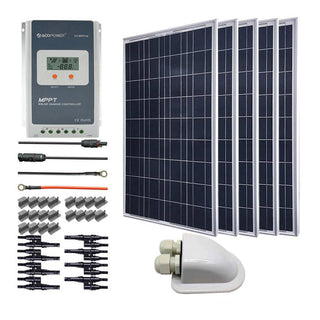 500W 40A 12V Poly Solar Power for RV Kit. Includes Everything You Need to Power Your RV - USA Adventure Gear