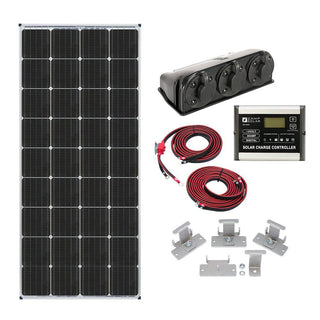 100-Watt RV Solar Panel Deluxe Kit with Charge Controller, Wiring, and Mounting Hardware - USA Adventure Gear